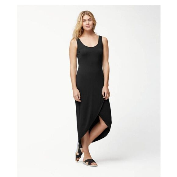Tommy Bahama Tambour Navy Tank Dress w/ Tulip Hem, Maxi,  EUC, S - Picture 1 of 8
